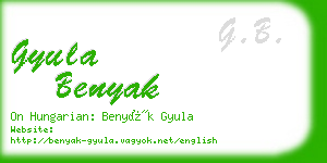 gyula benyak business card